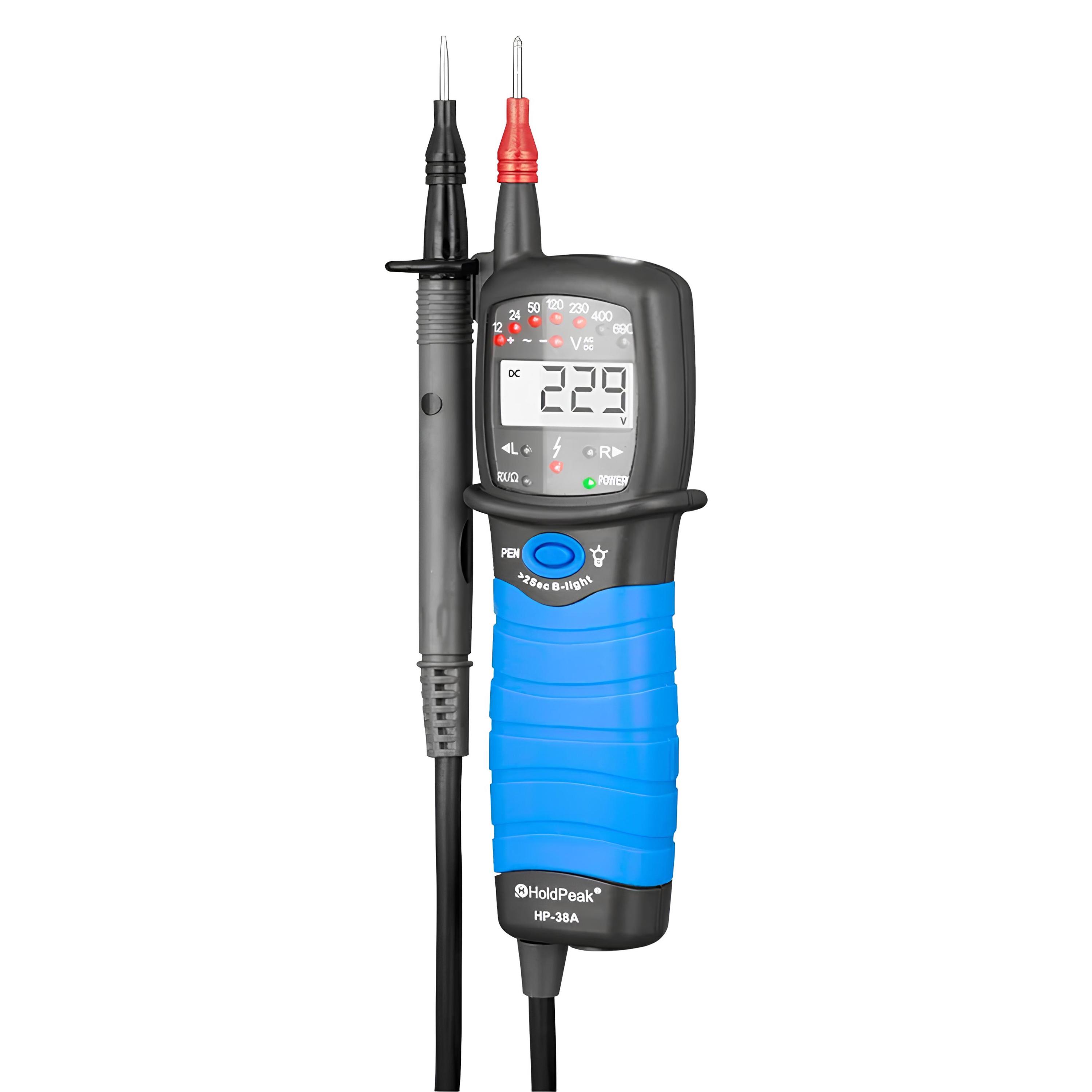 Мультиметр-двополюсний тестер напруги цифровий HoldPeak HP-38A LED 2000 відліків 7В-690 В AC/DC IP64 - фото 5 Мультиметр-двополюсний тестер напруги цифровий HoldPeak HP-38A LED 2000 відліків 7В-690 В AC/DC IP64 - фото 5