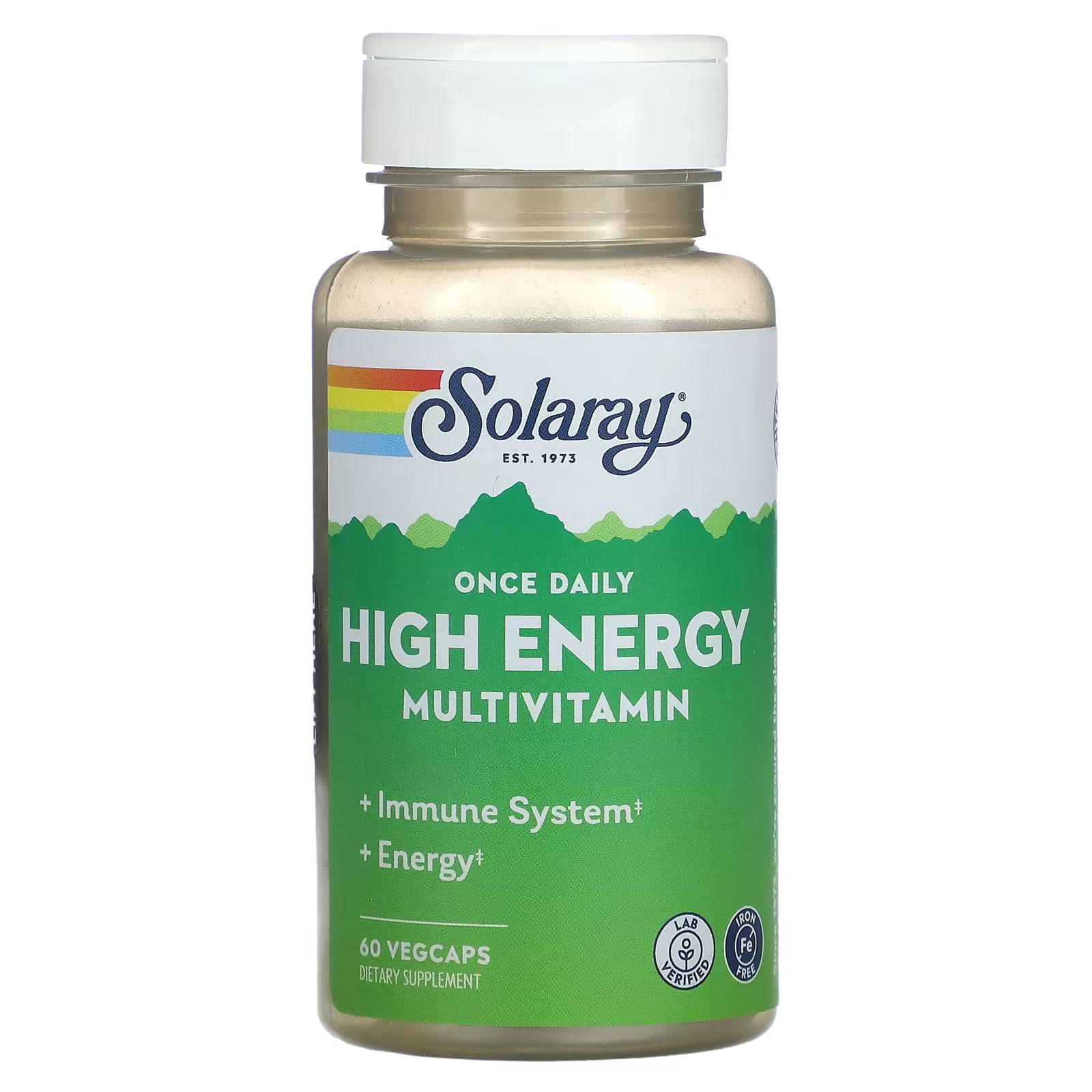 Мультивітаміни Solaray High Energy Multivitamin Iron Free 60 вег. капс.