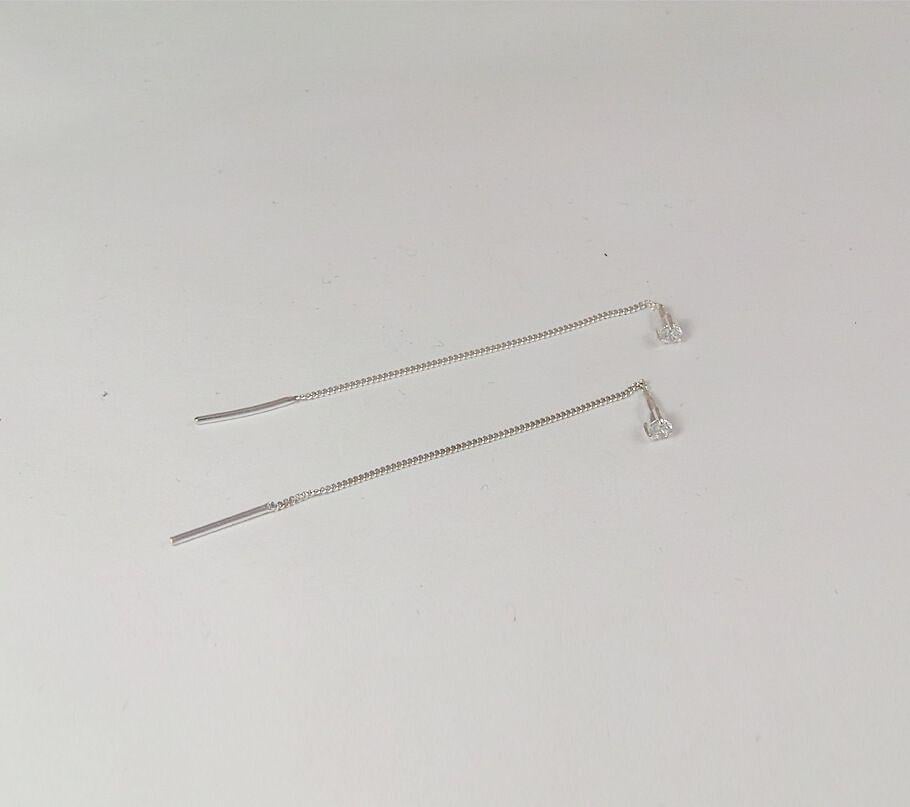 Серьги протяжки с камнем Maxi Silver 6769 (86769)