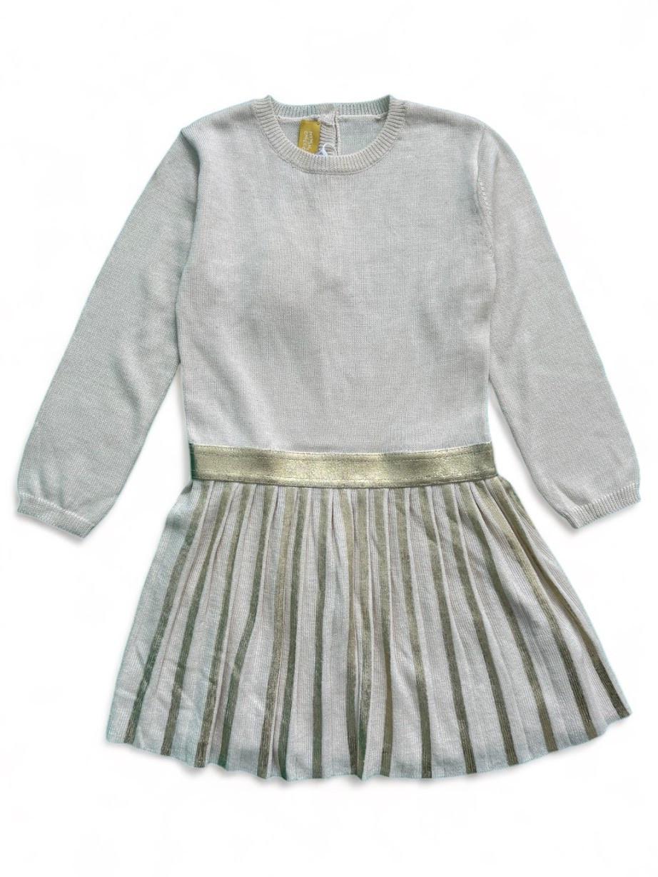 Платье детское Chicco плиссе на длинный рукав 2-3 года 98 см Бежевый (2087346846)