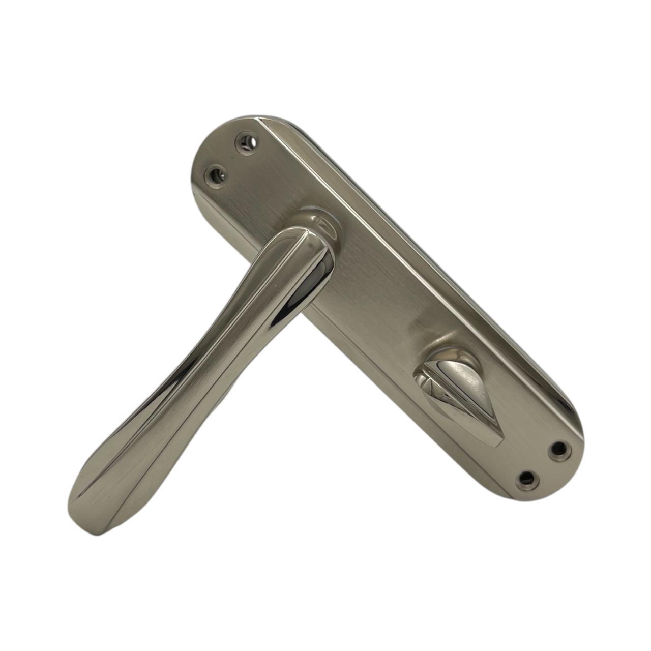 Ручки латунные межкомнатные Ozcanlar 62 мм Eko Yonca WC Nik/Saten (360018)