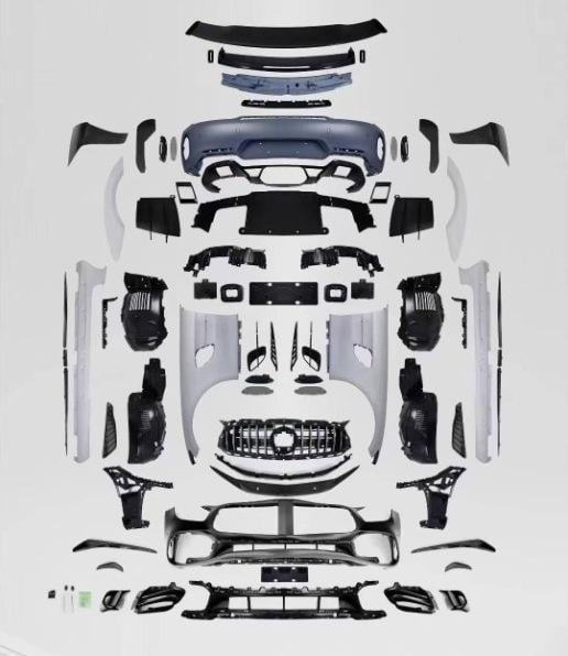 Комплект обвесов GBT GTR Pro Wide Carbon для Mercedes AMG GT C190/R190 2014-2022 гг. натуральный карбон под покраску (166113)