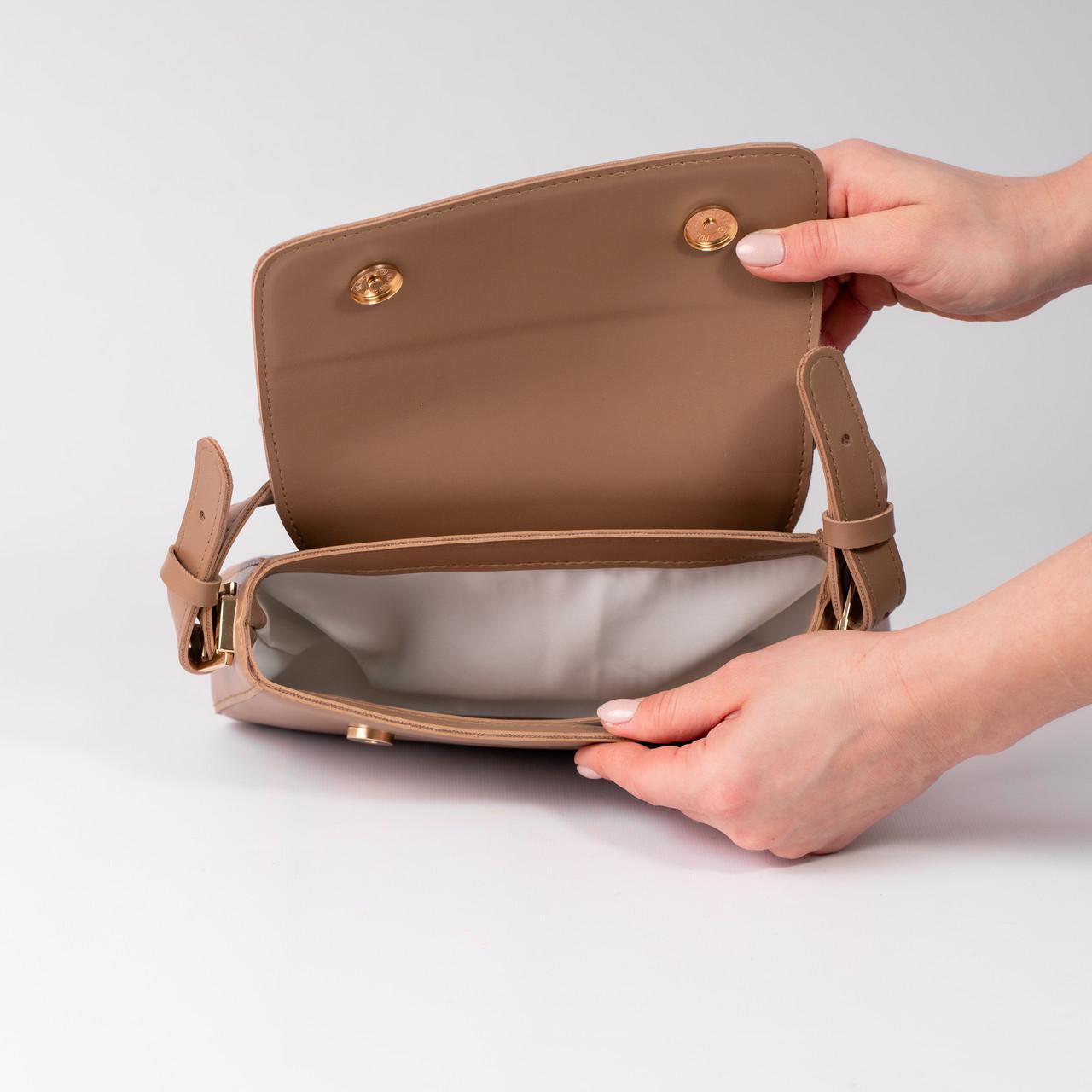 Сумка женская багет XENIA № 26-24 Темно-бежевый - фото 4