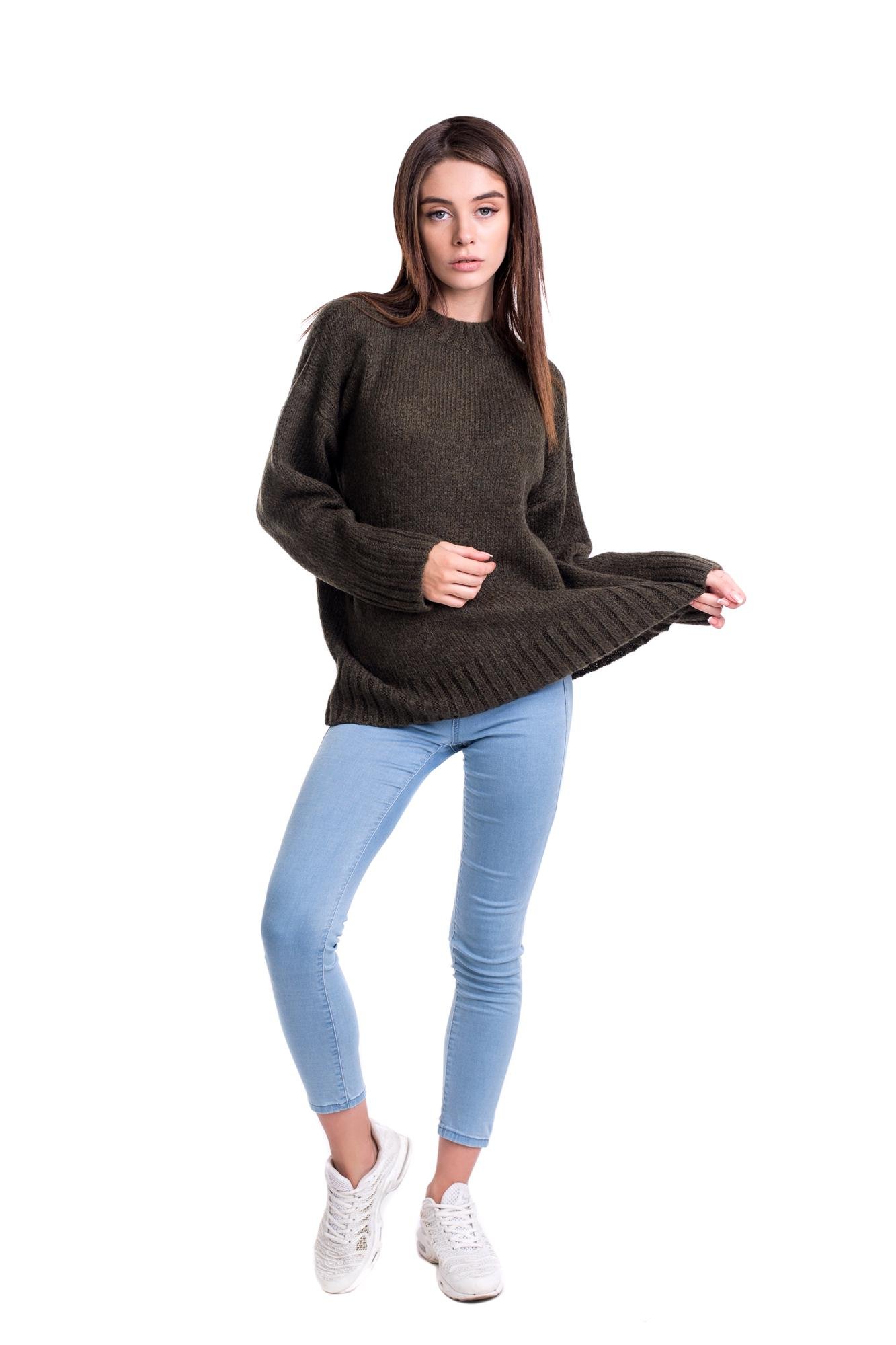 Джемпер женский Bakhur oversize Темно-оливковый (3168)