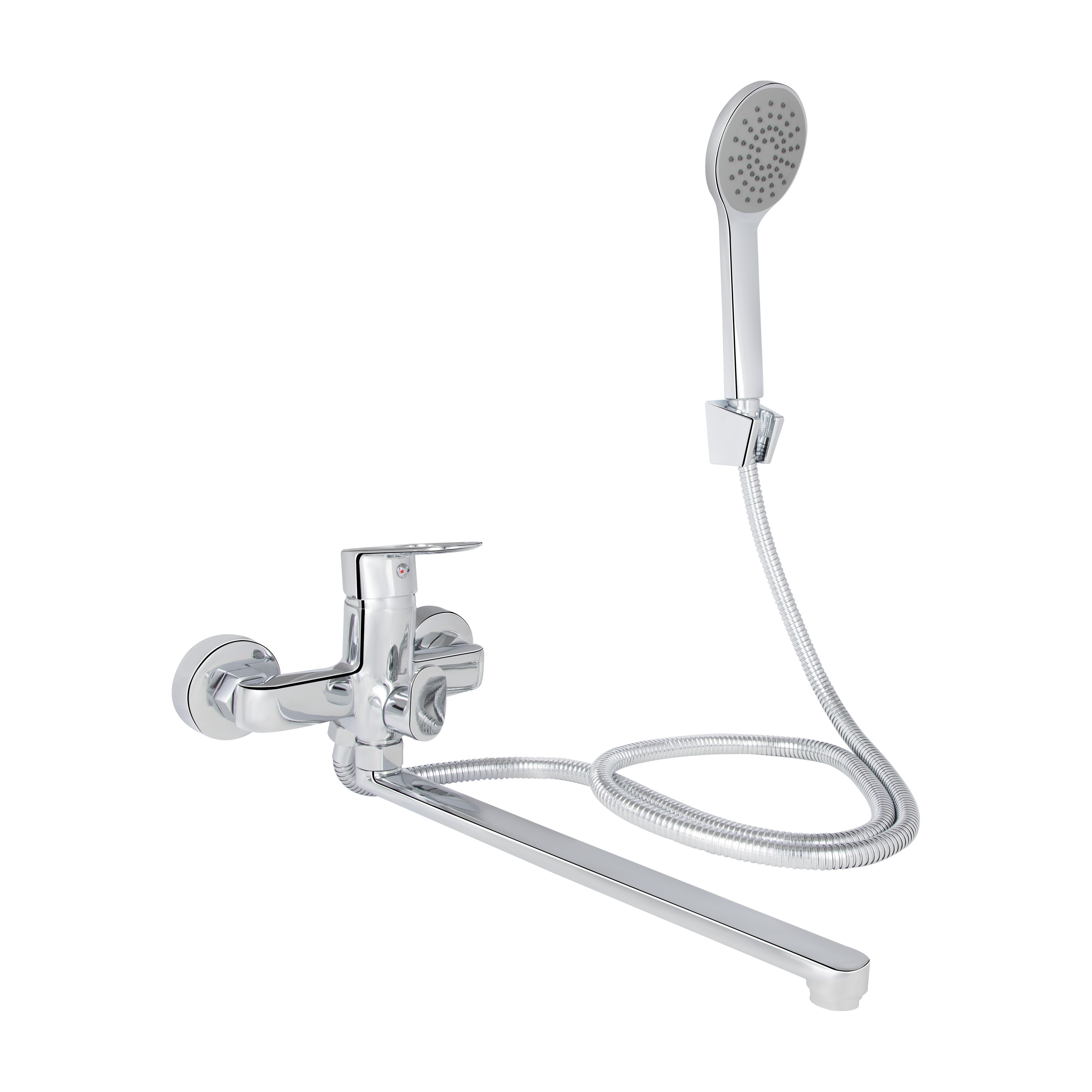 Змішувач для ванни Lidz Latwa 005 з поворотним виливом з душовим гарнітуром k35 Chrome (LDLAT005CRM45415)