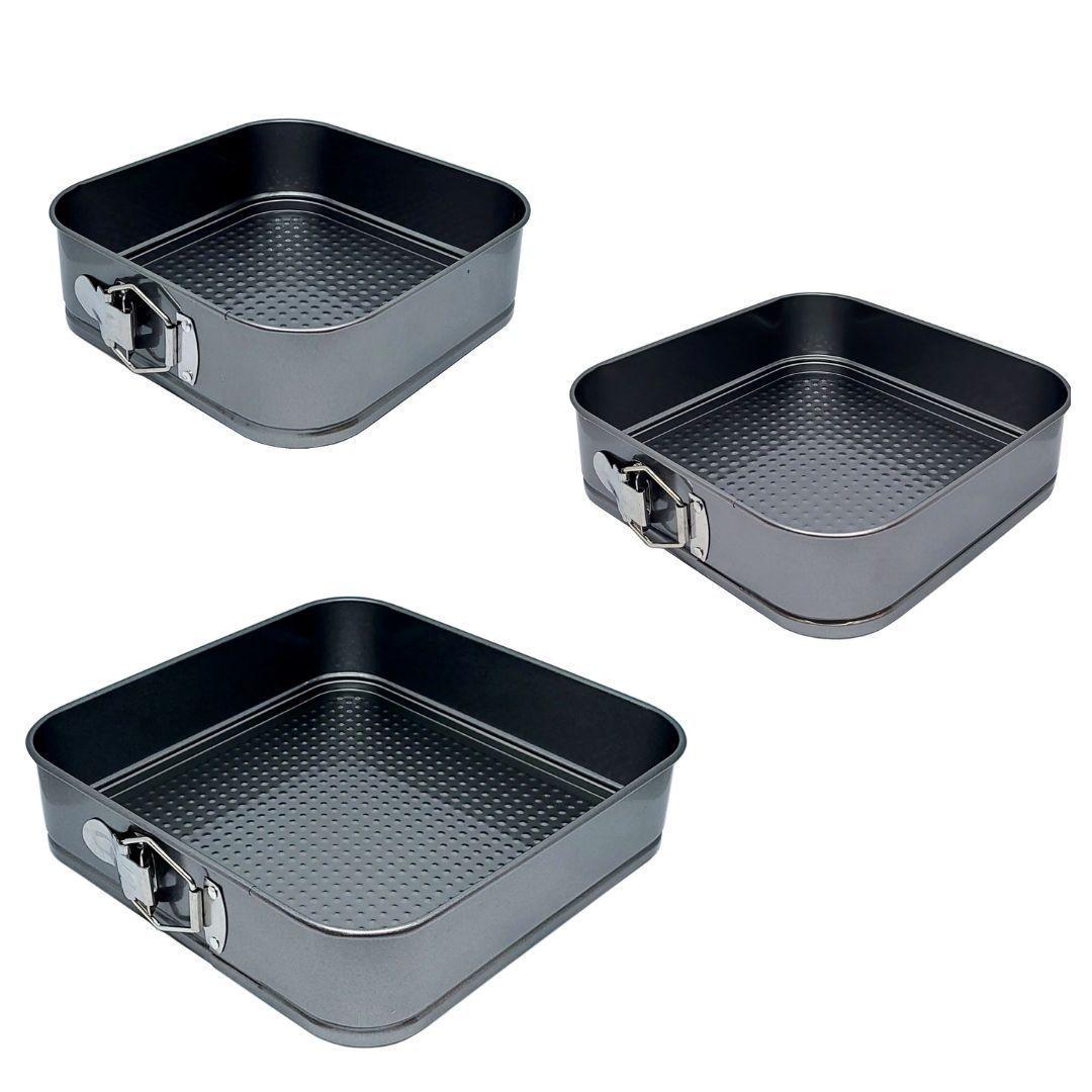 Набор разъемных форм для запекания UNIQUE UN-1704 квадратный с рифленым дном 3 шт. (204620) - фото 3 Набор разъемных форм для запекания UNIQUE UN-1704 квадратный с рифленым дном 3 шт. (204620) - фото 3