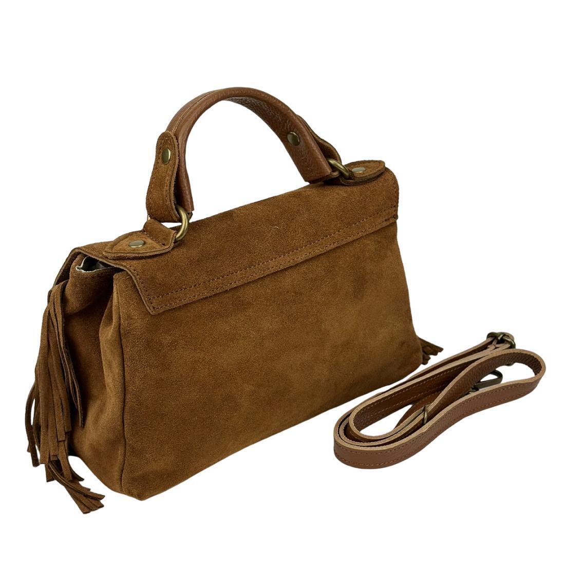 Жіноча сумка крос-боді Royal Bag F-IT-7858C замшеве з бахромою Коричневий (8157) - фото 6 Жіноча сумка крос-боді Royal Bag F-IT-7858C замшеве з бахромою Коричневий (8157) - фото 6