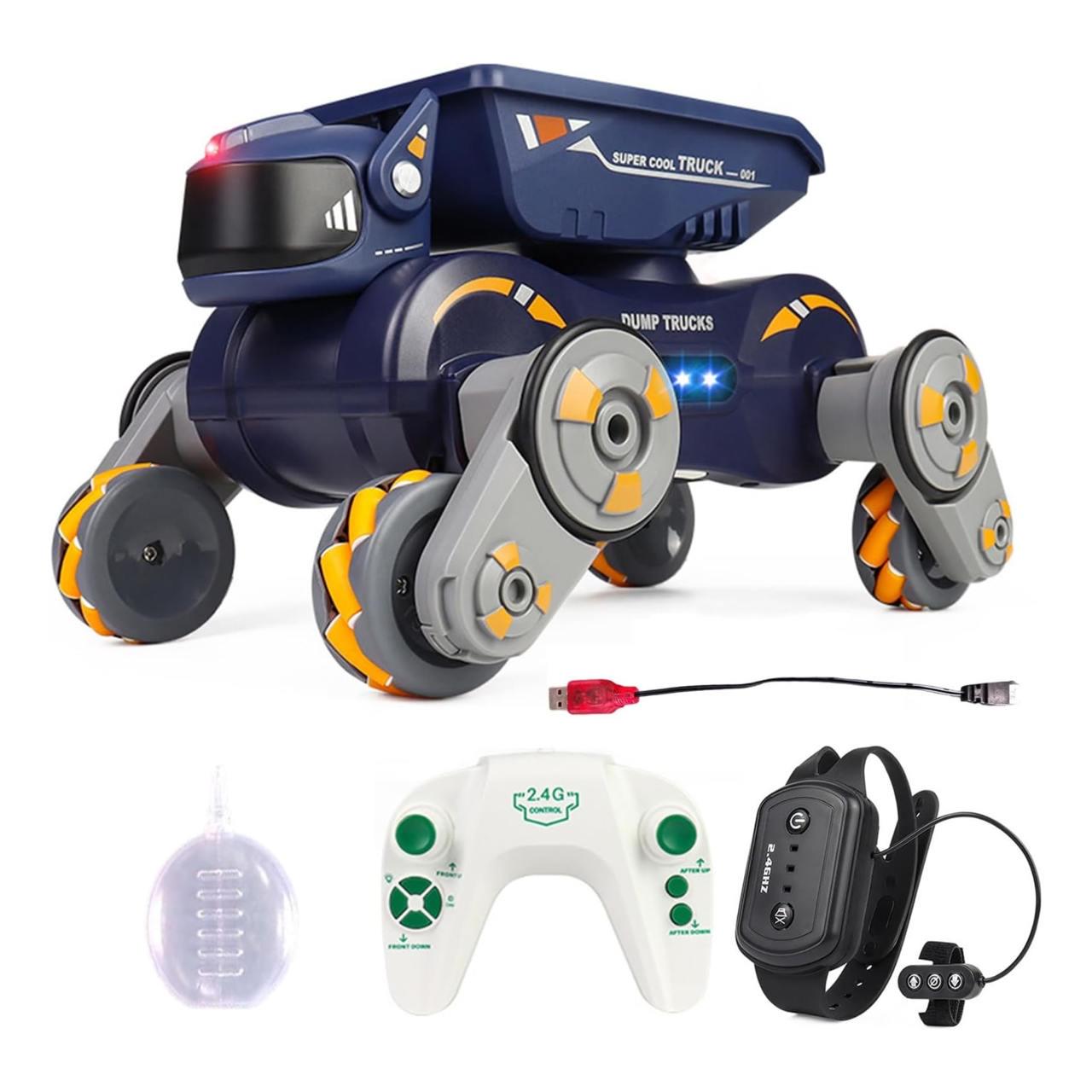 Робот-собака Robot Dog 4WD с дистанционным управлением Оранжевый/Синий (25031076)