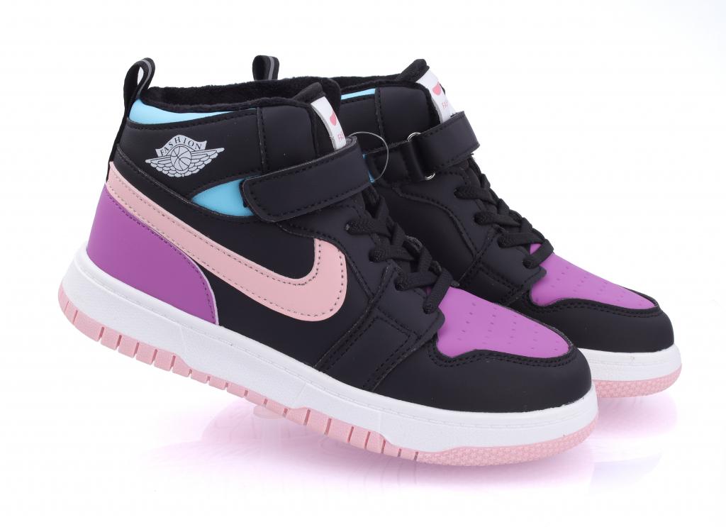 Осенние ботинки для девочек 037 р. 38 Черно-фиолетовый