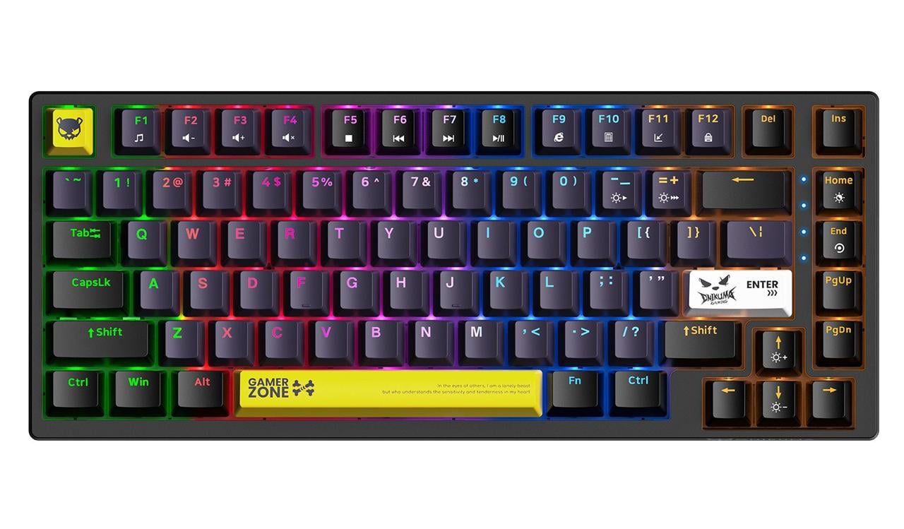 Клавиатура игровая беспроводная механическая Onikuma G-78 с RGB подсветкой Черный (7824377)