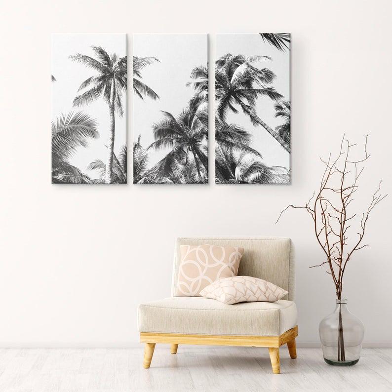 Модульная картина KIL Art Пальмы из трех частей 128x81 см (M3_L_9)