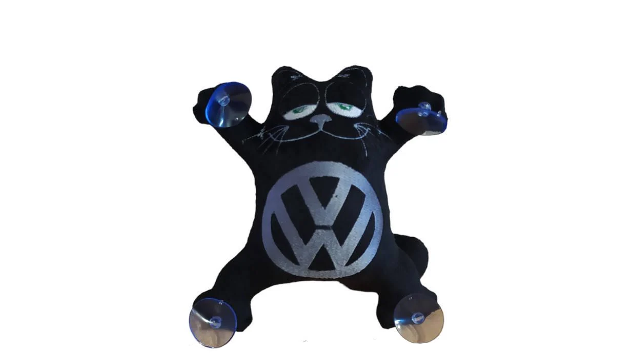 Іграшка в машину кіт Саймона з вишивкою Volkswagen Чорний (01583)