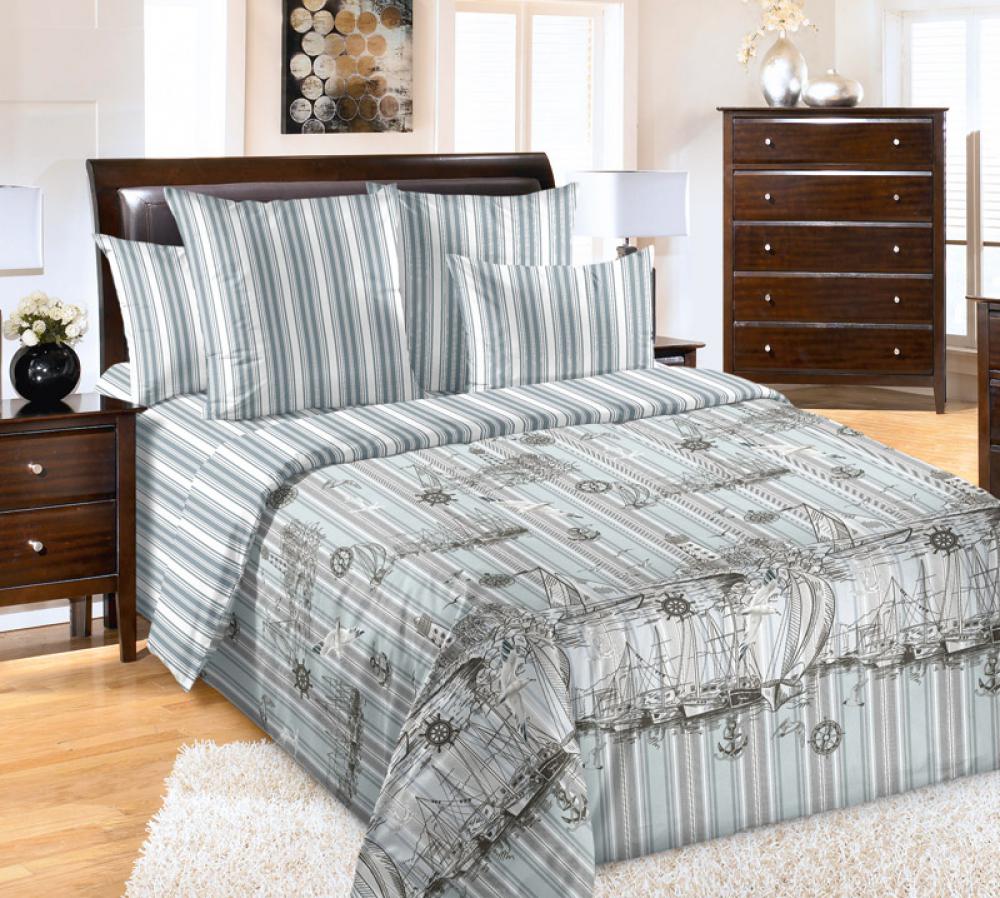 Комплект постельного белья Комфорт текстиль Перкаль Акватория 145x215 см Полуторный 70x70 см ( КТ_pvu_3178_1_70x70 )