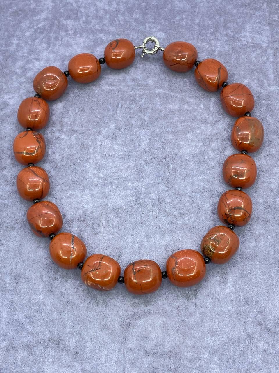 Бусы яшма 44 см Коричневый (728)