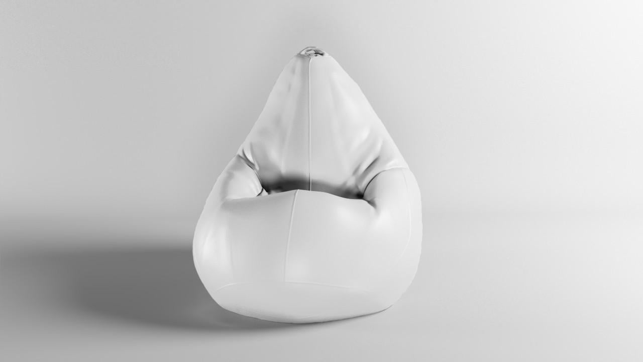 Бескаркасное кресло-мешок SkyPuff MEGA Груша Экокожа Zeus Delux XXXL 160х120 см Silver (160165)