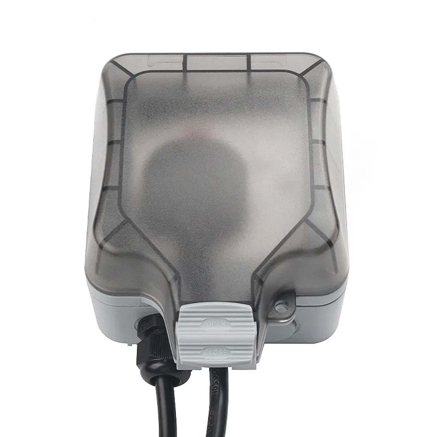 Розетка одинарна Premium з вимикачем усередині IP66 водонепроникна Сірий - фото 5