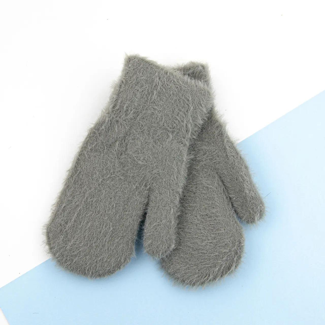 Подростковые рукавицы шерстяные зимние 7-8 лет Серый (23-7-45a) Подростковые рукавицы шерстяные зимние 7-8 лет Серый (23-7-45a)