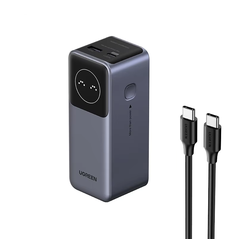 Повербанк UGREEN PB725 Nexode 20000 mAh 100W 3 порта с быстрой зарядкой и кабелем USB-C Серый (45208)