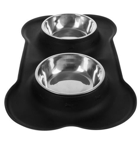 Миска для корму та води подвійна з нержавіючої сталі для котів та собак антиковзка - фото 5 Миска для корму та води подвійна з нержавіючої сталі для котів та собак антиковзка - фото 5