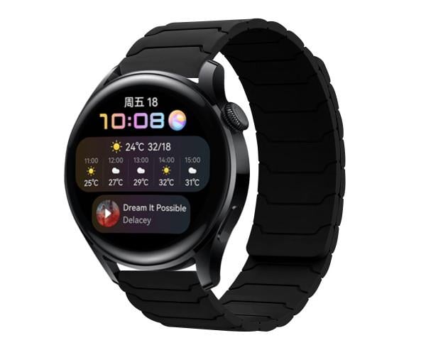 Ремешок силиконовый универсальный Link Magnetic для смарт-часов 20 мм Черный (49555)