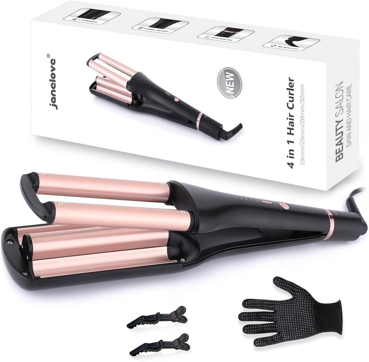 Плойка Janelove 4в1 многофункциональная гофре локоны волны 19/25/28/32 мм - фото 10