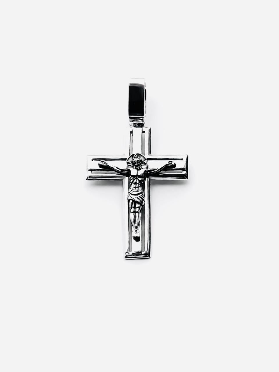 Крестик элегантный серебро 925 пробы (КДУ-61)