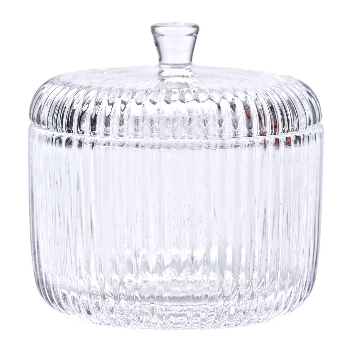 Цукерниця з кришкою HP-4-112 кругла скляна 9 см Прозорий (6967) - фото 2 Цукерниця з кришкою HP-4-112 кругла скляна 9 см Прозорий (6967) - фото 2