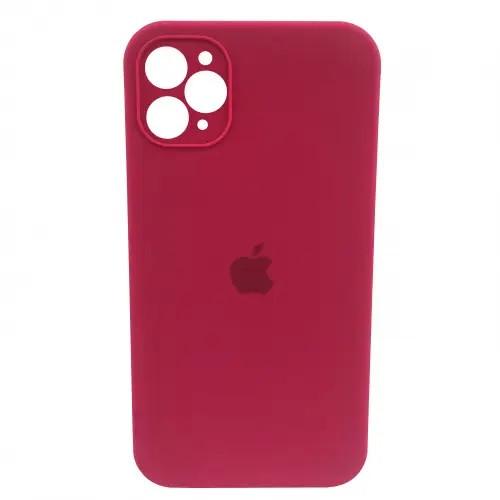 Силиконовый Чехол Накладка Закрытая Камера Silicone Case Full Camera Для iPhone 12 Pro Rose-Red