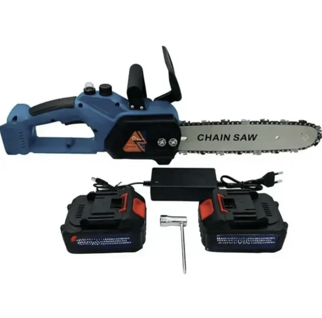 Пила цепная аккумуляторная E-ChainPro 12" 48V 6 Ah 2500 Вт 2 аккумулятора Синий (30484908) Пила цепная аккумуляторная E-ChainPro 12" 48V 6 Ah 2500 Вт 2 аккумулятора Синий (30484908)