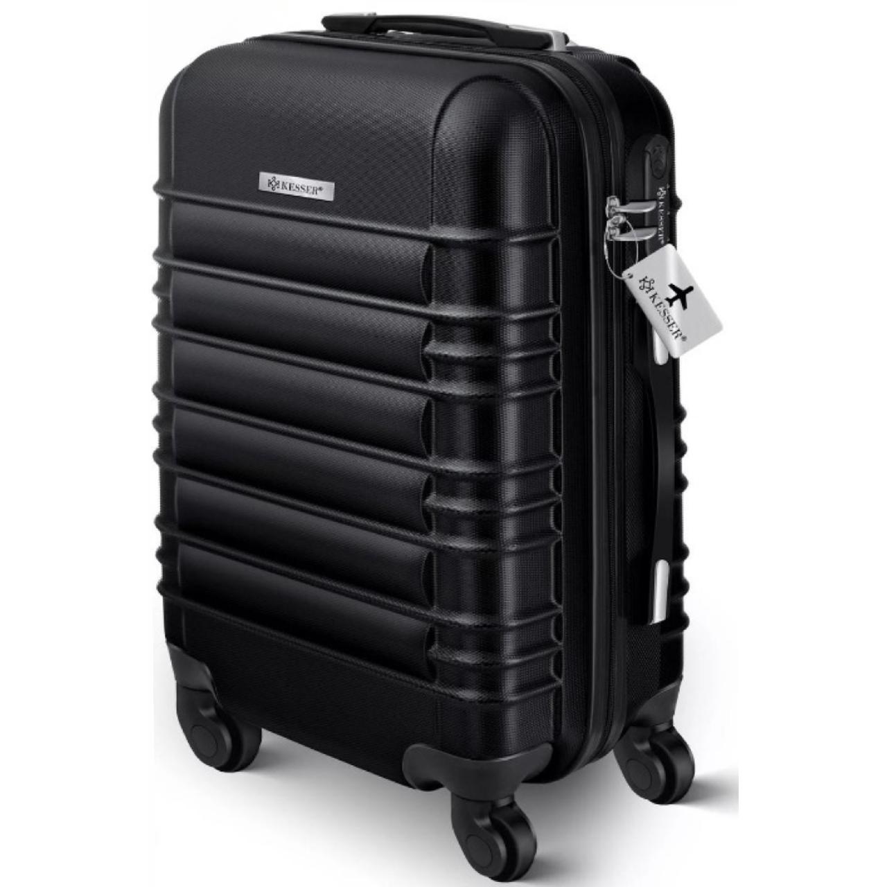 Чемодан дорожный KESSER ABS пластик с замком и весами 66 см/84 л Черный