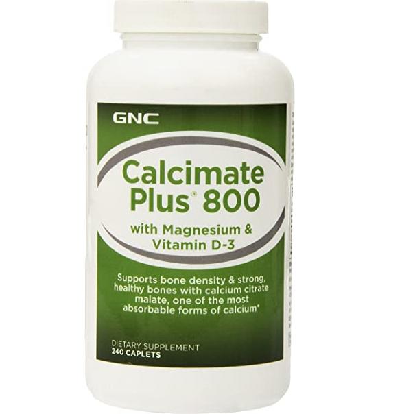 Витаминно-минеральный комплекс для спорта GNC Calcimate Plus Magnesium & Vitamin D-3 800 мг 240 Caplets