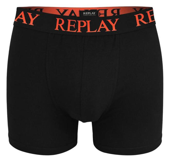 Трусы боксеры мужские анатомические Replay 2 шт. XL Черный/Оранжевый - фото 4
