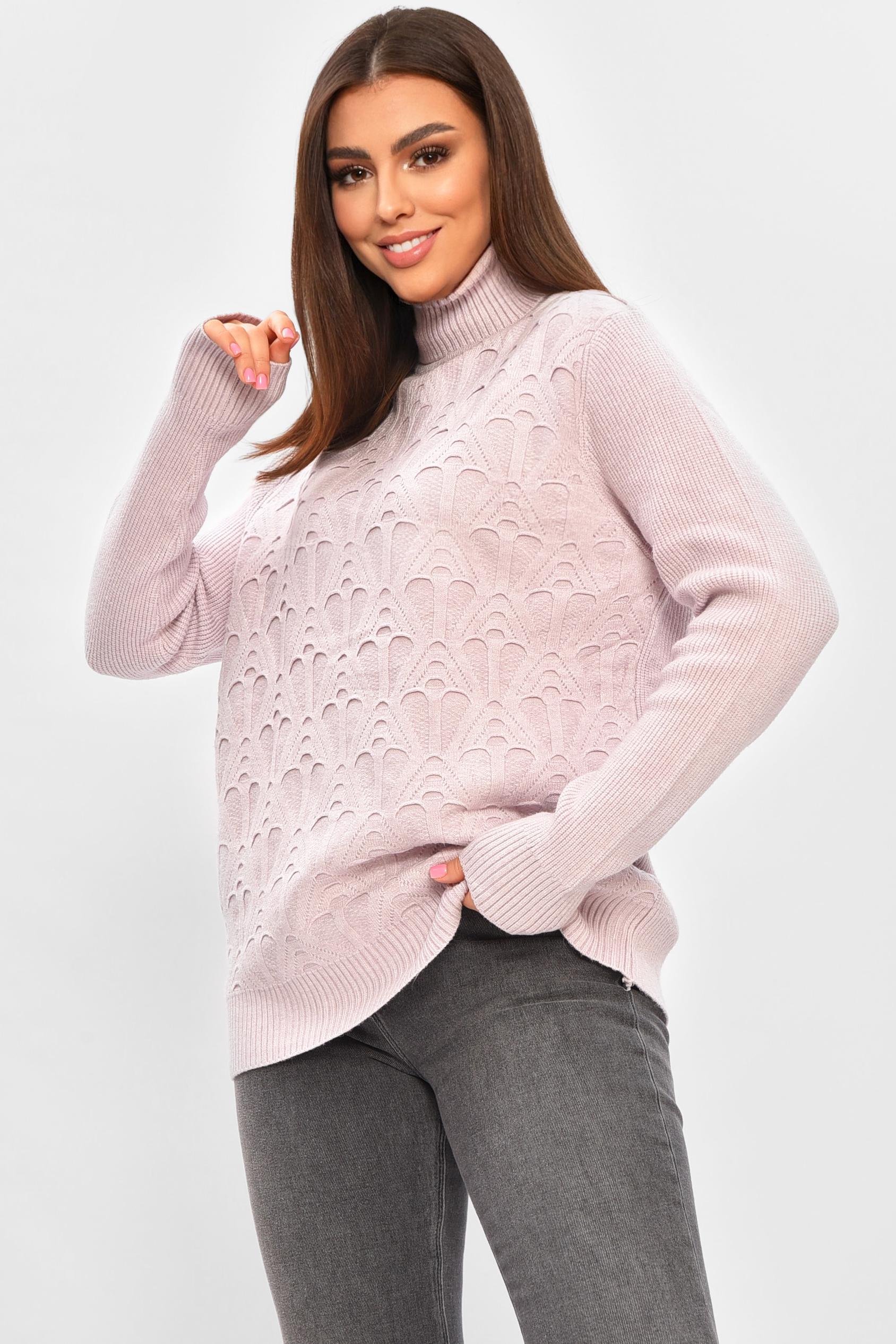 Светр жіночий 206585 однотонний L-XL Пудровий (206585_!335345_46-48) - фото 2 Светр жіночий 206585 однотонний L-XL Пудровий (206585_!335345_46-48) - фото 2