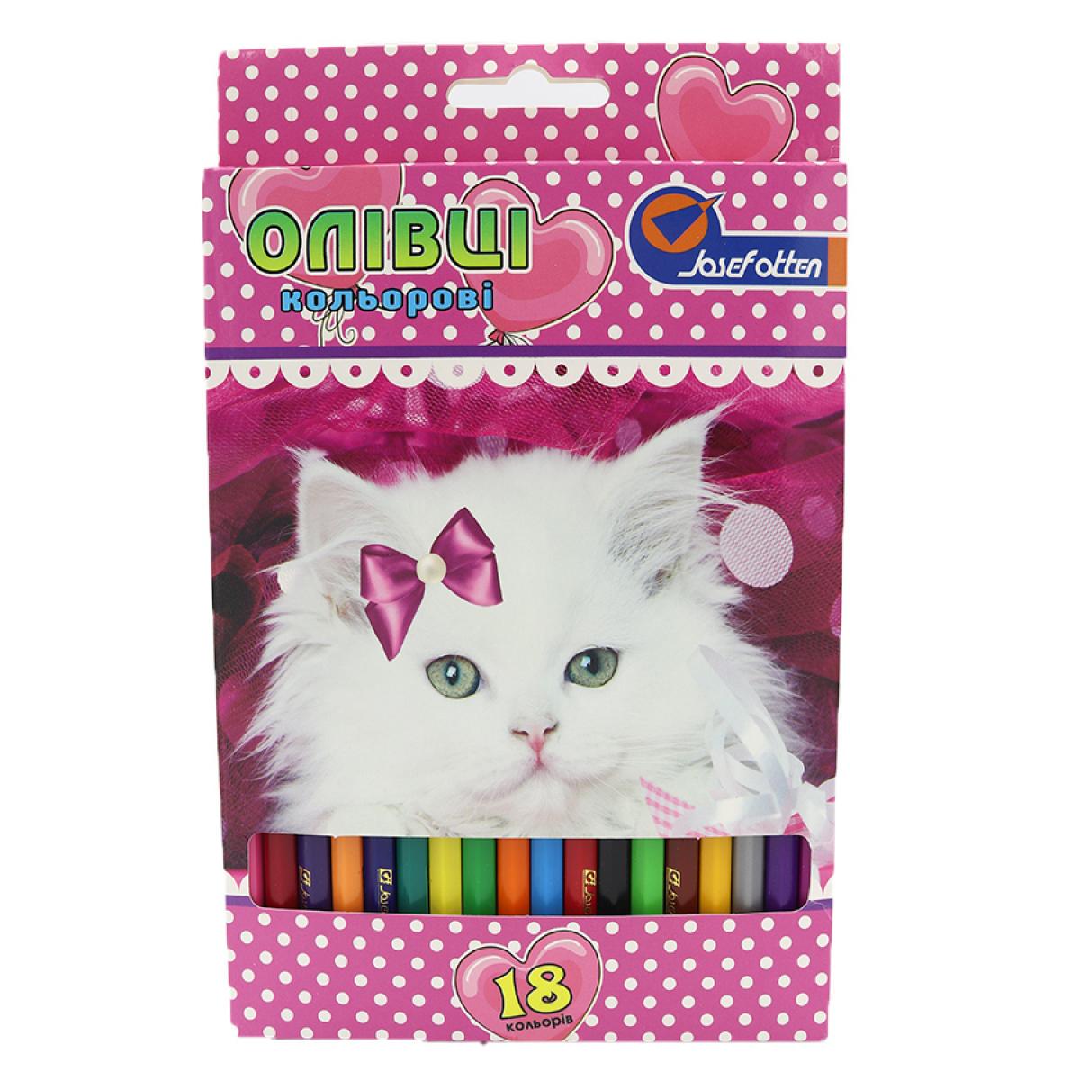 Олівці пластикові J. Otten Кішечка 18 кольорів (MTT-156956)