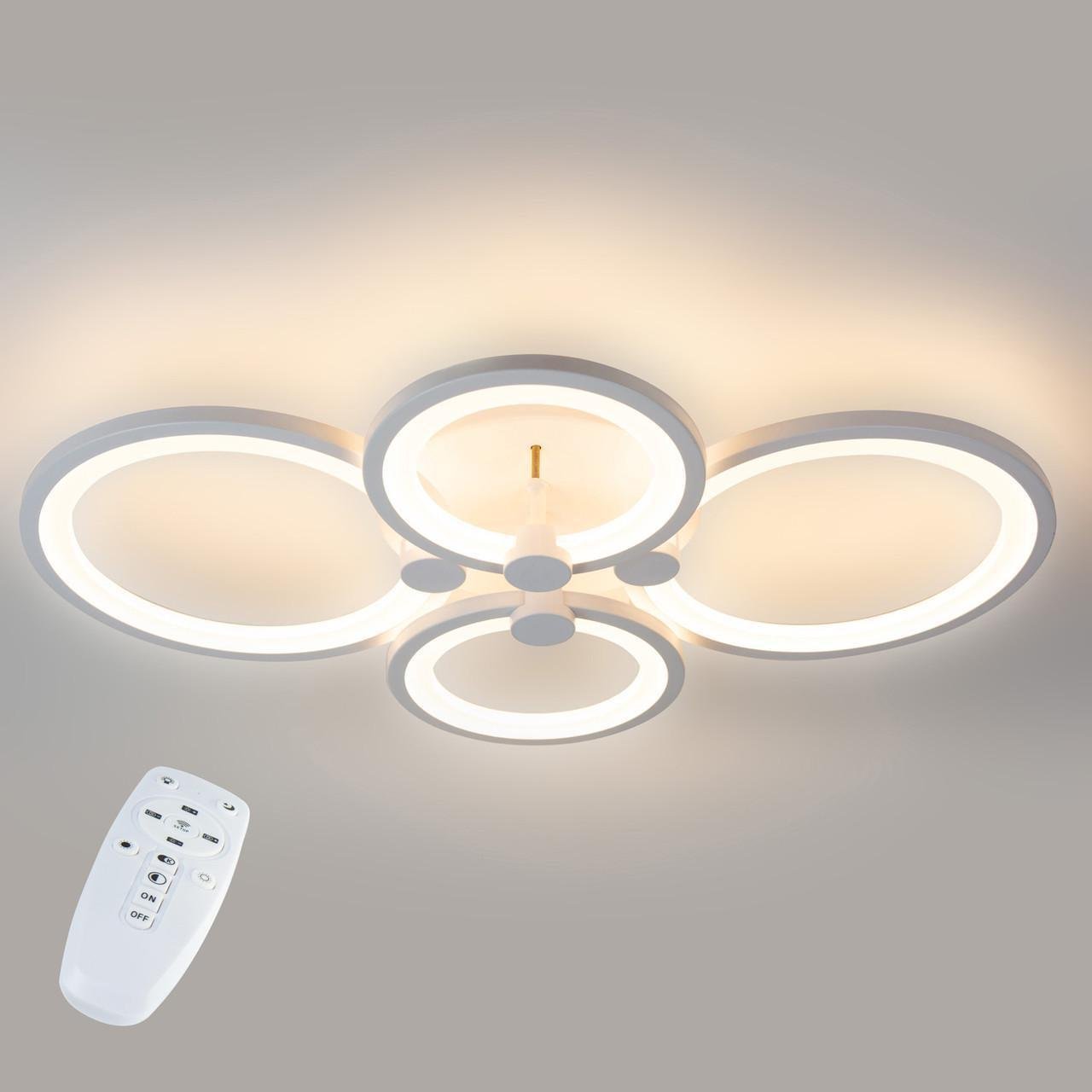 Люстра стельова світлодіодна Sunlight 5332/2+2 99 Вт 60 см Білий (21879312)