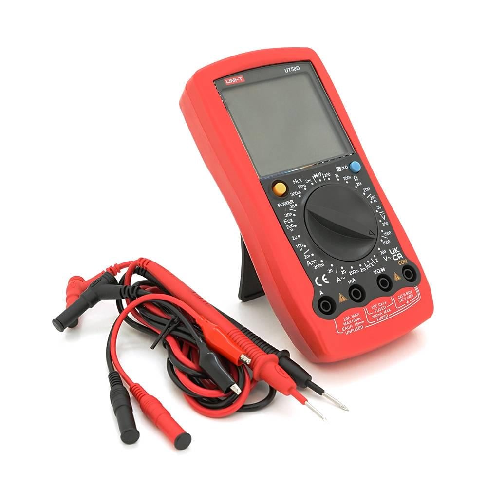 Мультиметр UNI-T UT58D вимірювання V AC/DC A AC/DC Ω C L функції Data Hold продзвонювання тест діодів/транзисторів (35106)