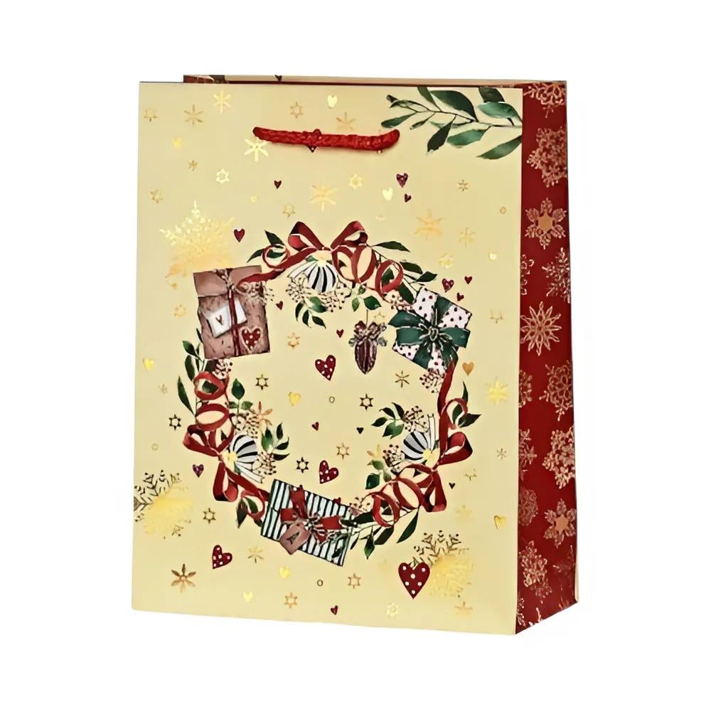 Подарочный пакет Stenson R33021-L Christmas motif 31х42х12 см (230a0f79)