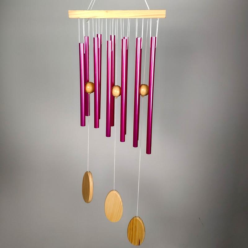 Музыка ветра 12 металлическими трубочек 87х22х6 см Розовый (C3191)
