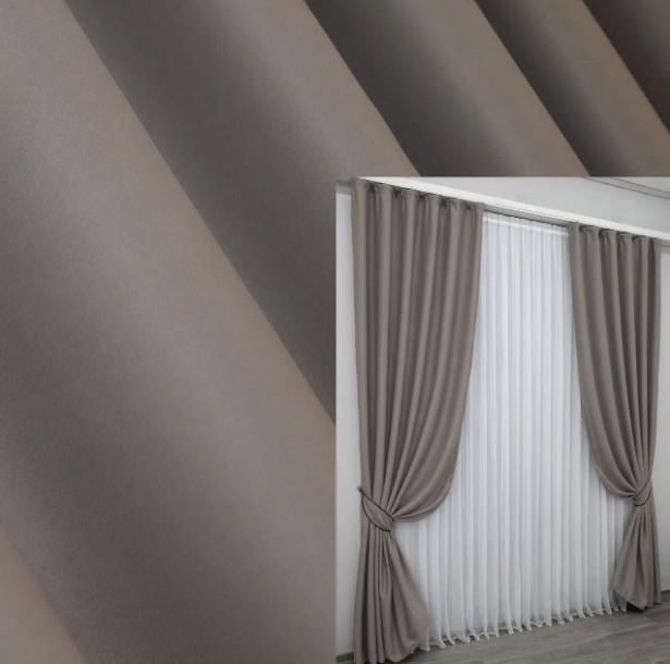 Комплект штор у вітальню Bagema Rvs блекаут 1,5х2,7 м 2 шт. Какао (1242ш) - фото 5