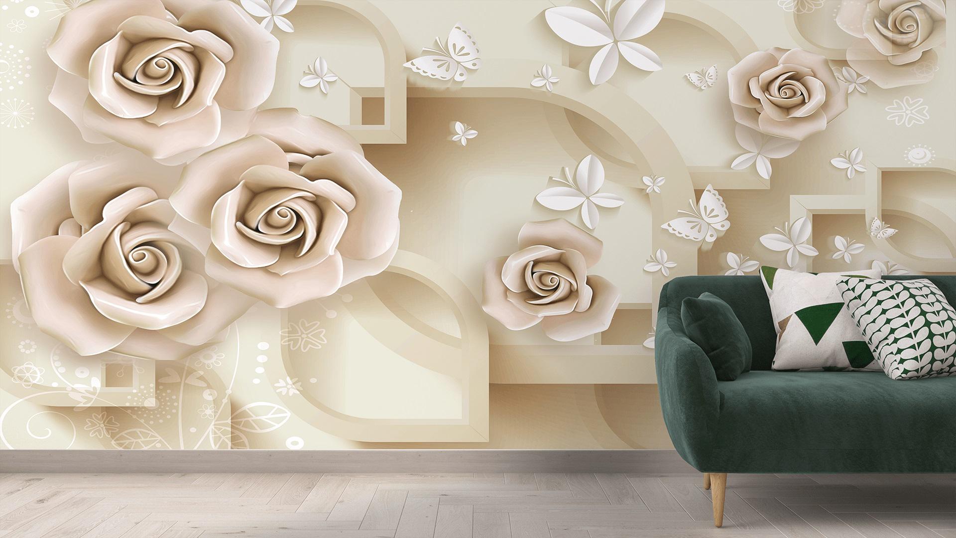 Фотошпалери флізелінові Styleo Print-walls Квіткова ніжність у 3D 0406 400х250 см (Pw-0406/4)