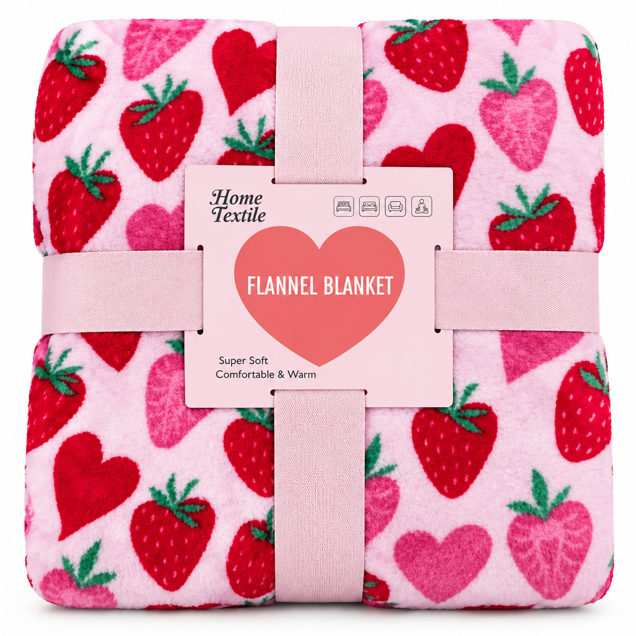 Плед Ardesto Valentine's Flannel Клубники 160х200 см (ART0145PB)