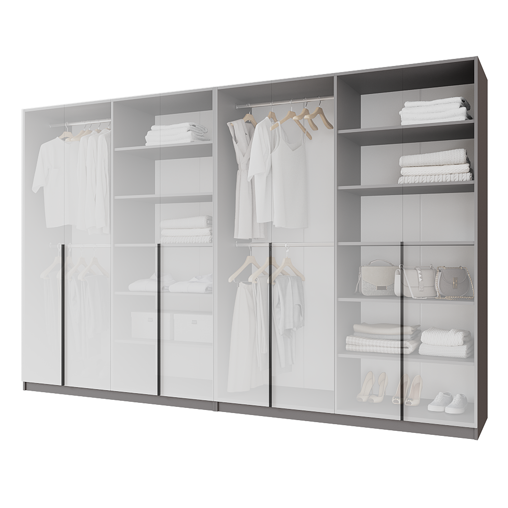 Шафа розпашна Меблітренд Чиназес Чи-3200 3200х500х2050 мм Графітовий/Білий (26890758) - фото 2 Шафа розпашна Меблітренд Чиназес Чи-3200 3200х500х2050 мм Графітовий/Білий (26890758) - фото 2