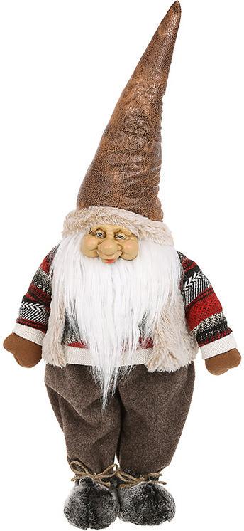 Игрушка мягкая Гном в коричневом колпаке 70 см