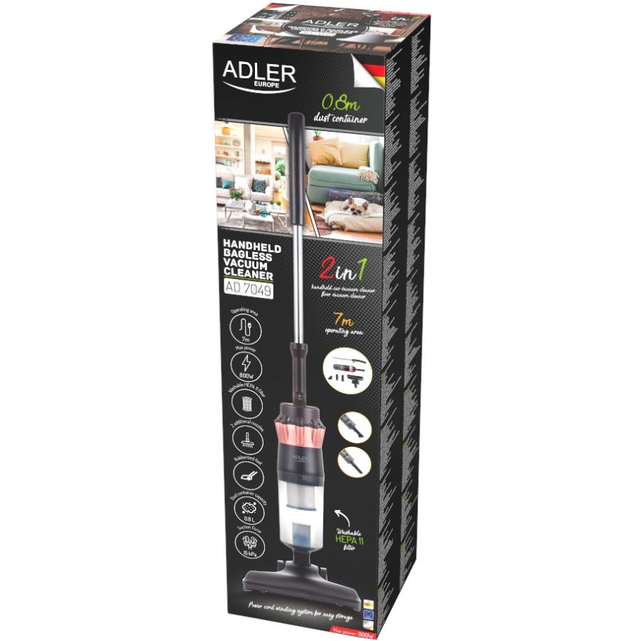 Пылесос контейнерный Adler AD 7049 2в1 НЕРА с насадкой для салона автомобиля 800W 0,8л Black (AD7049) - фото 6