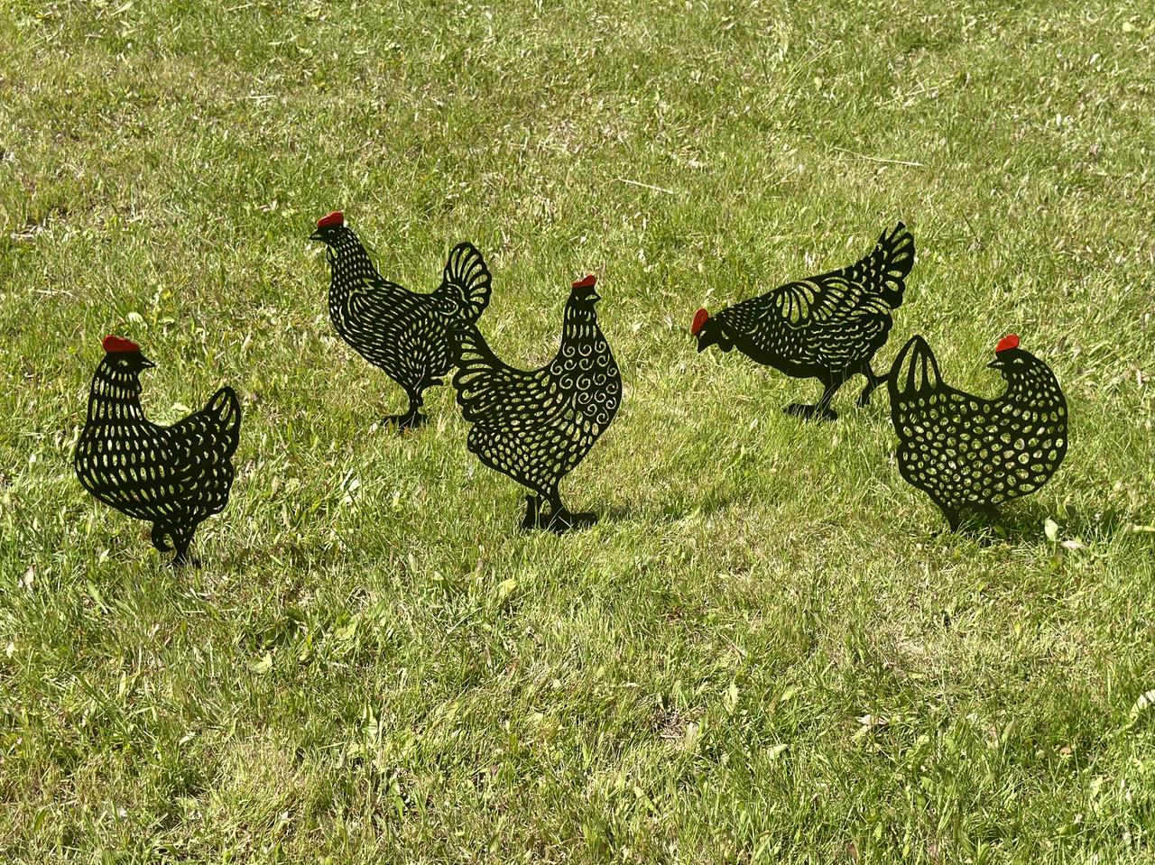 Садовая фигура Курочки металлическая для сада/газона (DCR021) - фото 3 Садовая фигура Курочки металлическая для сада/газона (DCR021) - фото 3