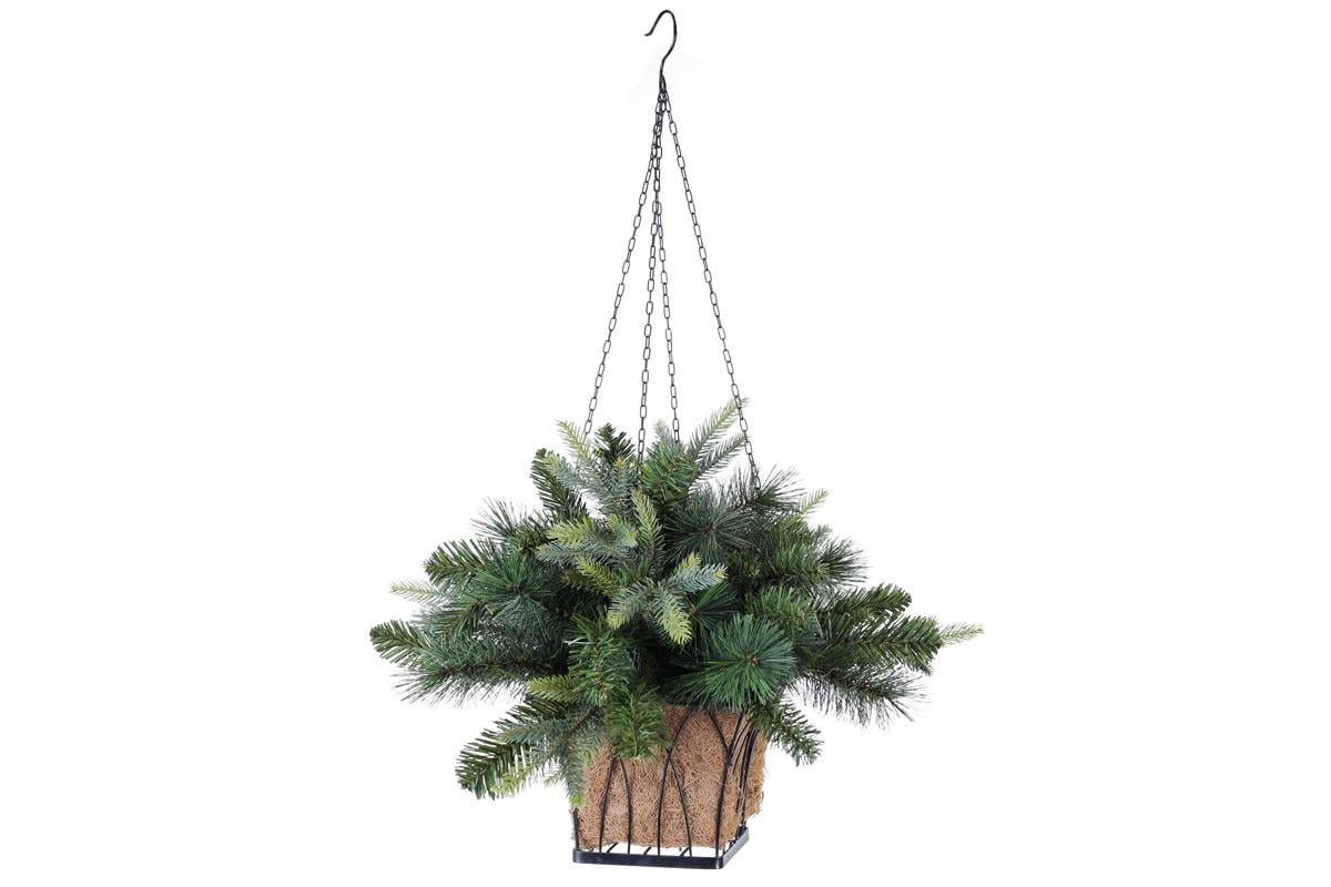 Подвесное кашпо с декором из искуственной хвои BonaDi 45 см (840-137)