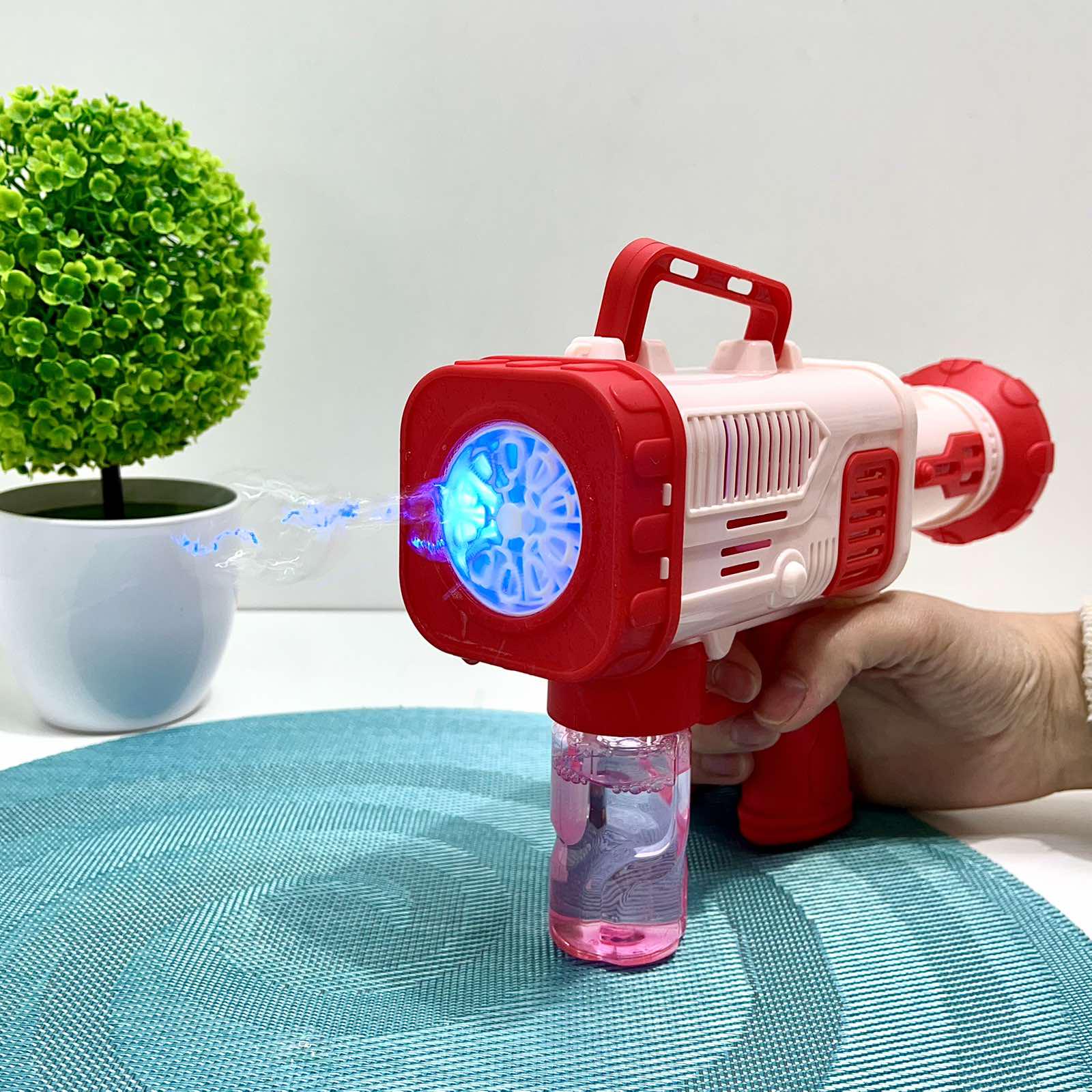 Пистолет для запуска мыльных пузырей светло/запаска 26 см Красный (9835-3) - фото 7