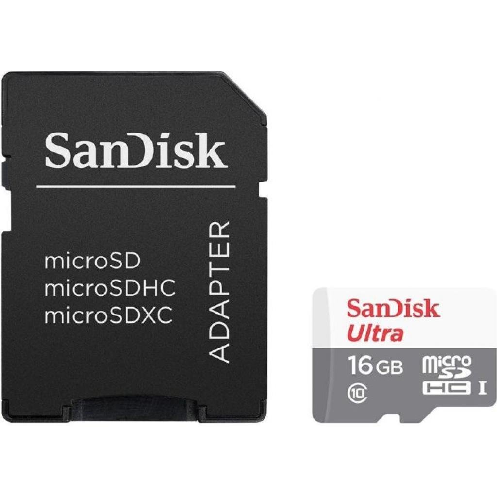 Карта памяти SanDisk microSD Class 10 UHS-I Ultra SDSQUNS-016G-GN3MA 16 GB 80 MB/s