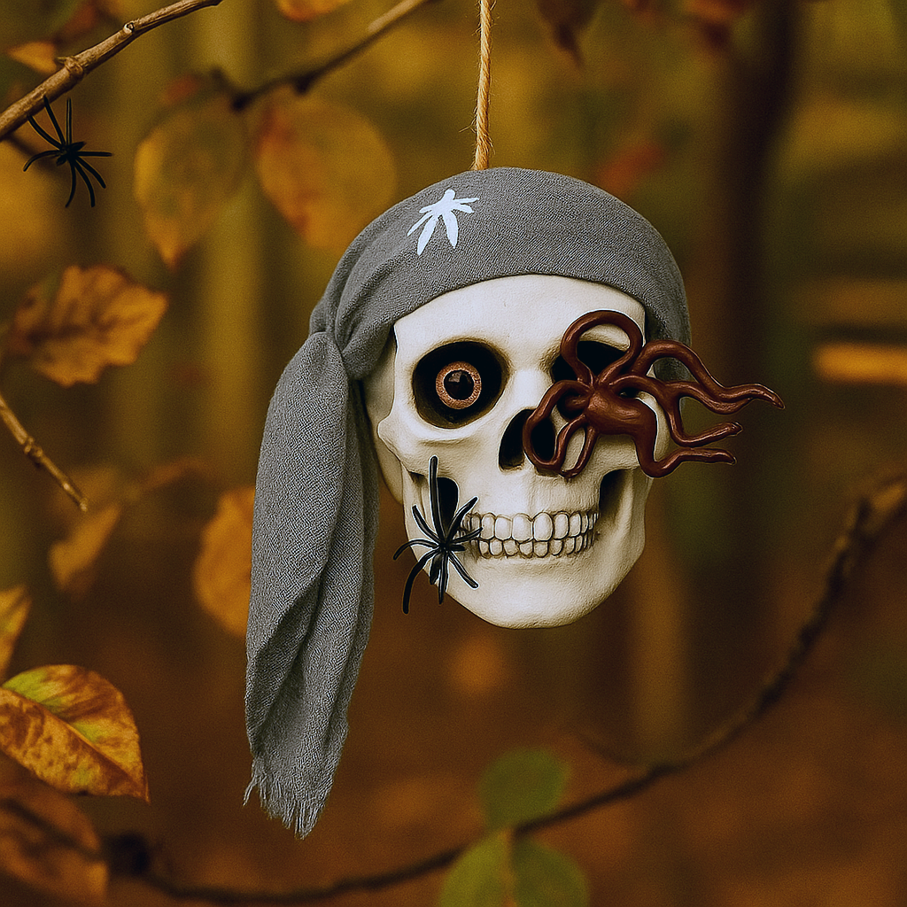 Декор для Хэллоуин Череп корсар Крюк пенополистирол 25x15 см Серый (29472733)