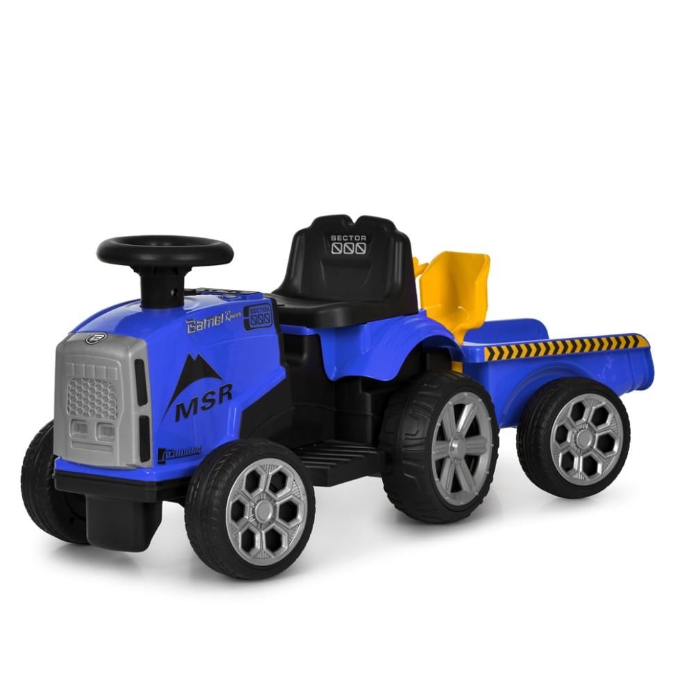 Дитячий електричний трактор Bambi Racer 6V одномісний до 30 кг Синій (DE-169-E-1018)